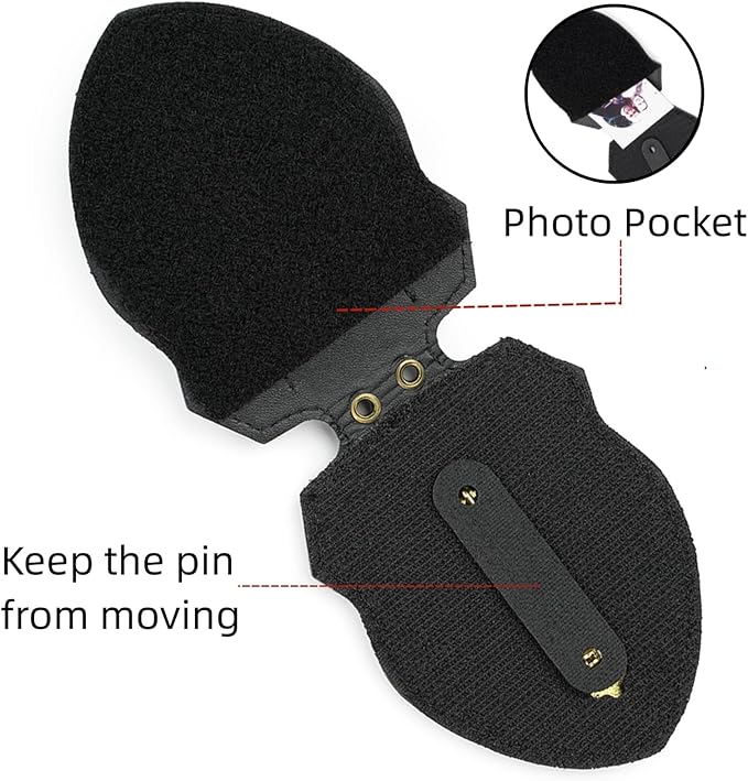 TT TYTX Sheriff Badge Holder, Police Badge Holder, Leather Police Badge Belt Clip Holder with Universal Round Neck Stainless Steel Chain and Concealed Photo Pocket