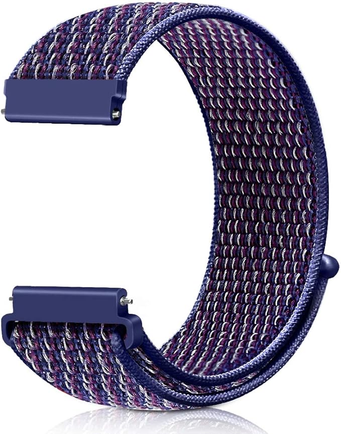22mm Nylon Quick Release Watch Band Compatible with Samsung Galaxy Watch 3 45mm/Gear S3 Frontier/Garmin Venu 4 45mm/3 45mm/2/Vivoactive 4/Forerunner 570(47mm)/255/265/Amazfit Helio/Bip 6/5/Balance 2