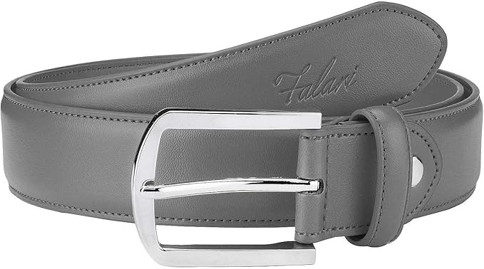 Falari Men Genuine Leather Casual Dress Belt With Single Prong Buckle, Classic Style Belt