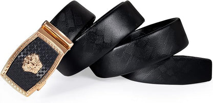 Dubulle Men's Ratchet Belt Gold/Black/Red/Green/Blue/White Automatic Buckle Business Casual Belt Gift - Adjustable Fit