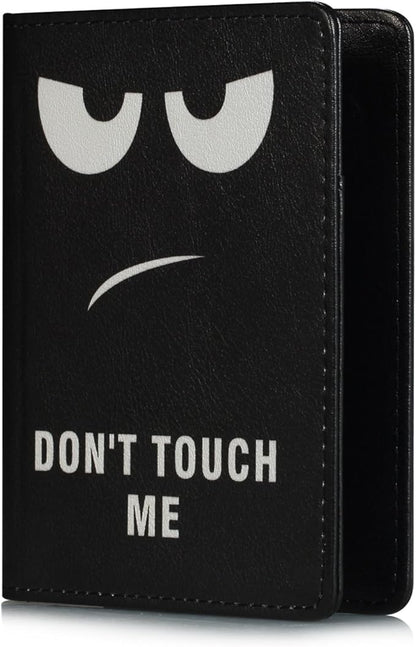 Passport Holder Cover Case PU Leather RFID Blocking Card Pockets Holder Cute Luggage Magnetic Wallet Passport Holder Case for travel Women Men, Don't Touch