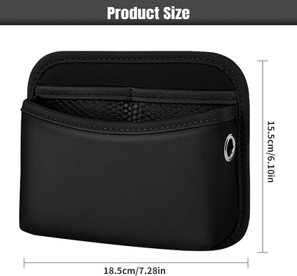 JEYODA Car Seat Side Storage Pocket, Small Organizer,PU Leather Multifunctional Console Side Organizer Bag for Phone, keys, sunglass,wallet,ect (Black)