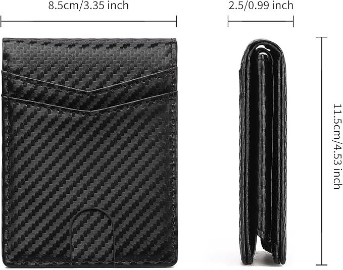 Leather Wallet for Men RFID Blocking Bifold Minimalist Pocket Men Wallet With 2 ID Window