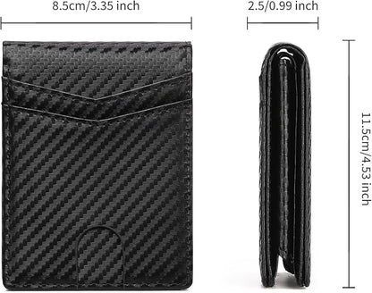 Leather Wallet for Men RFID Blocking Bifold Minimalist Pocket Men Wallet With 2 ID Window