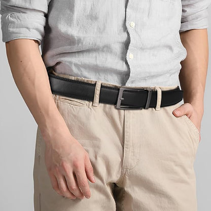 Lingli Men's Belt,Ratchet Dress Belt with Automatic Buckle Brown/Black-Trim to Fit-35mm wide