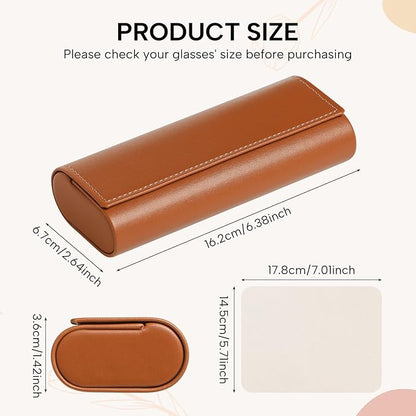 Sightor Glasses Case, 2 Pcs Eyeglasses Case Hard Shell Travel Sunglasses Case Reading Hard Glasses Cases for Women Men