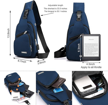 Waterproof Sling Bag Crossbody Backpack for Men Women Sling Backpack Hiking Daypack Multipurpose Cross Body Chest Bag