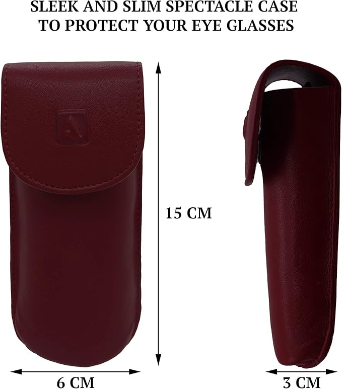 Adamis Full Grain Genuine Leather Spectacles Hard Shell Case for Men and Women