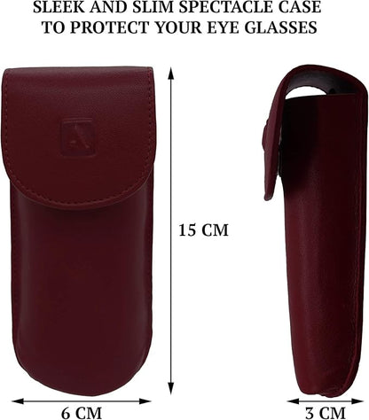 Adamis Full Grain Genuine Leather Spectacles Hard Shell Case for Men and Women