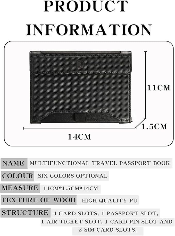 Passport Holder for Travel Essentials, RFID Blocking PU Leather Passport Wallet Cover Card holder Case Passport Book Holders for Women and Men, Black