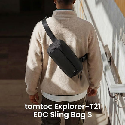 tomtoc Compact EDC Sling Bag 3L-10L, Minimalist Crossbody Bag Chest Shoulder Pack for Men Women, X-pac/Recycled Polyester