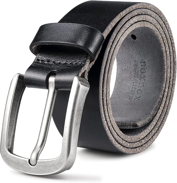 XOUXOU Men's Casual Leather Jeans Belts Classic Work Business Dress Belt with Prong Buckle for Men