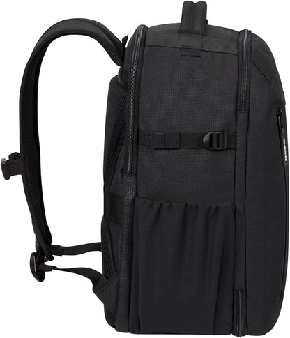 Samsonite Roader Cabin Backpack 40 x 30 x 20 cm Hand Luggage for Ryanair, Wizz Air & Vueling, Underseat Bag with Laptop Compartment 15.6 Inches, 26 L, 0.70 kg, Black (Deep Black)
