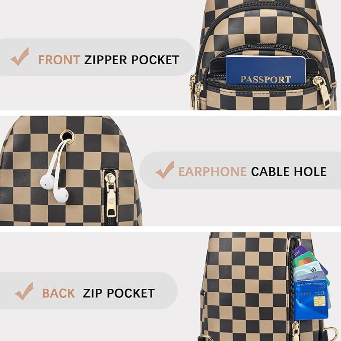 BOSTANTEN Small Sling Bag for Women Leather Crossbody Bags Fanny Pack Chest Bag for Travel