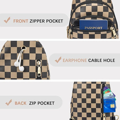 BOSTANTEN Small Sling Bag for Women Leather Crossbody Bags Fanny Pack Chest Bag for Travel