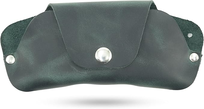 Toprank Leather Eyeglass Case - Handmade Slim Sunglasses Holder, Genuine and Universal Fit for Men and Women
