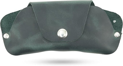 Toprank Leather Eyeglass Case - Handmade Slim Sunglasses Holder, Genuine and Universal Fit for Men and Women