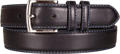 Nautica Men's Dress Leather Belt for Suits and Pants | Classic | Business | Fashion | Adjustable | Metal Buckle