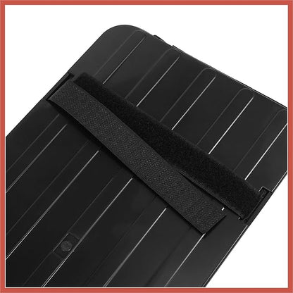 ACROPIX Black Universal Car Sun Visor Organizer Sunglasses Case Storage Pocket Hook and Loop Tape ABS PU Leather for SUV RV Truck Car Parts