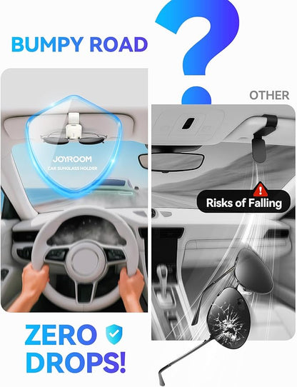 JOYROOM Sunglass Holder for Car Magnetic Visor Sunglasses Holder Clip (White)