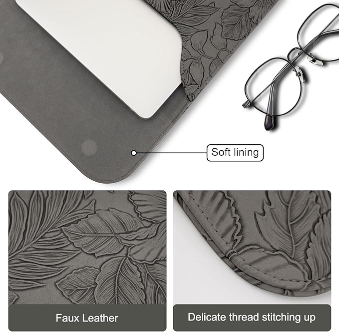 MOSISO Laptop Case 13 inch, 13 inch Laptop Sleeve Compatible with MacBook Air M4 M3 M2 M1 2025-2018 / Pro M2 M1 2025-2016, Embossed Retro Hibiscus PU Leather Case with Small Bag, Gray