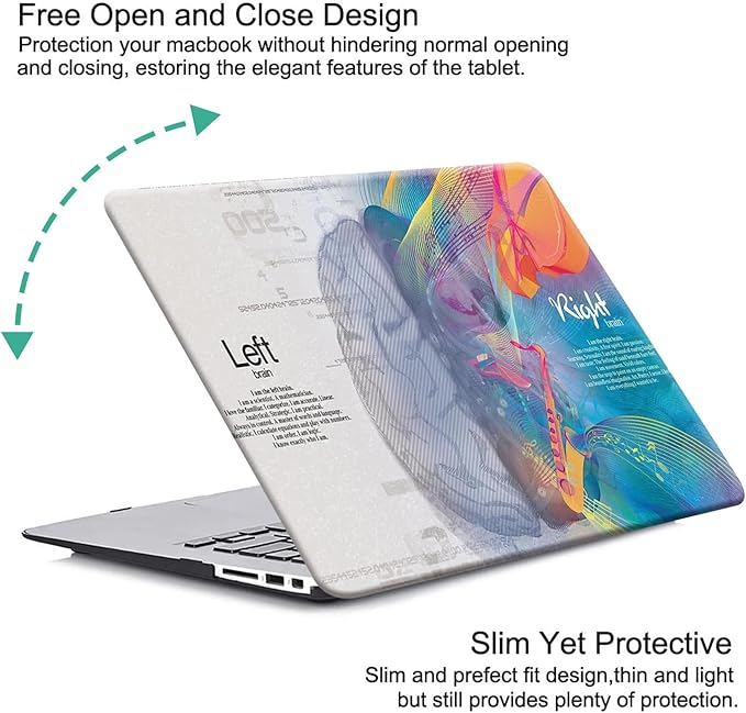 KEROM Compatible with MacBook Pro 13 inch Case 2022-2016 Release M2 M1 A2338 A2289 A2251 A2159 A1989 A1706 with Touch Bar, Plastic Hard Shell Case & Keyboard Cover, Left Right Brain