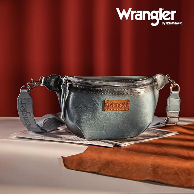 Wrangler Large Fanny Packs for Women Waist Bag Travel Belt Bags Crossbody Sling Purse