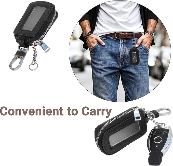 Yuoyar Premium Leather Key Fob Case - Universal Car Key Holder