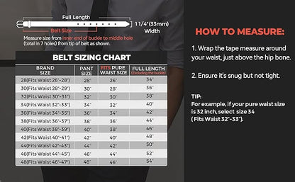 MILORDE Men's Genuine Leather Dress Belt, Handmade, 100% Cow Leather, Fashion & Classic Designs for Work Business and Casual