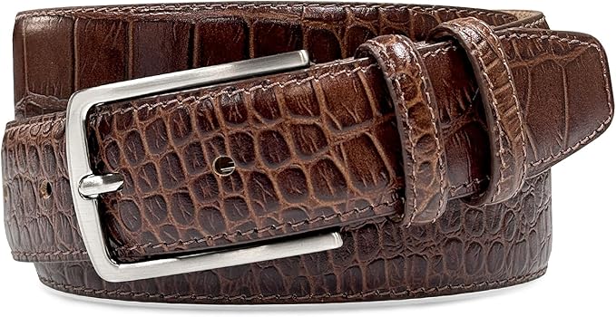 Men's Oil-Tanned Genuine Leather Dress Classic Belt 1-1/8"(30mm) or 1-3/8"(35mm) Wide One Piece Dress Belt