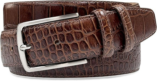 Men's Oil-Tanned Genuine Leather Dress Classic Belt 1-1/8"(30mm) or 1-3/8"(35mm) Wide One Piece Dress Belt