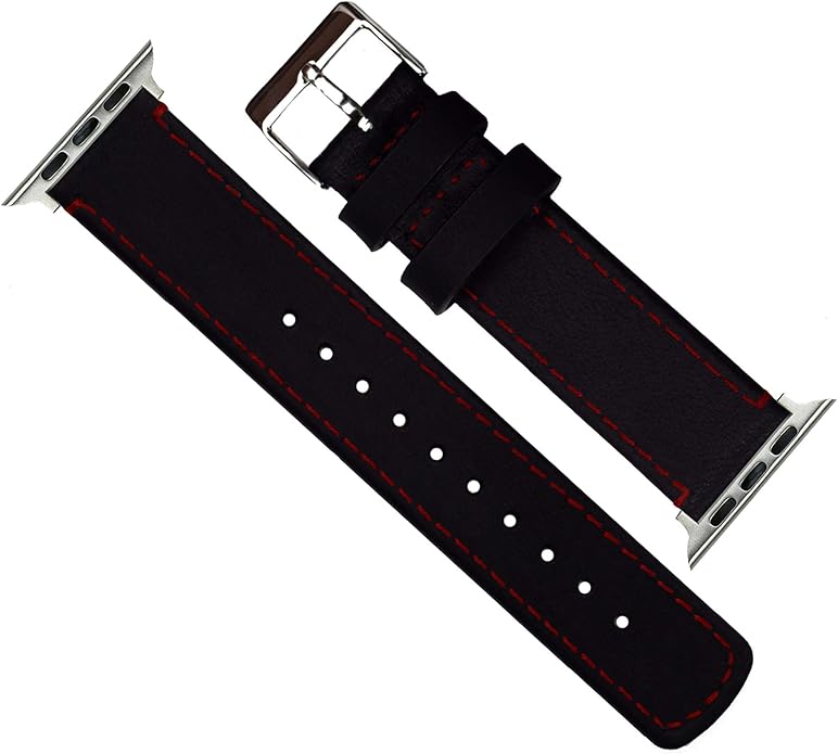 BARTON WATCH BANDS - Top Grain Leather Watch Bands Compatible with Apple Watch Models - 1, 2, 3, 4, 5, 6, 7, 8, 9, 10, SE, Ultra & Ultra 2