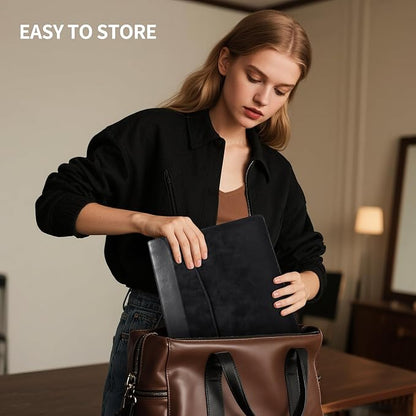 16 Inch Leather Laptop Sleeve Compatible with MacBook Pro 16 Inch M5 M4 M3 M2 M1 Pro/Max＆MacBook Air 15 Inch M5 M4 M3 M2, Genuine Leather Protective Case Cover,Vintage Black