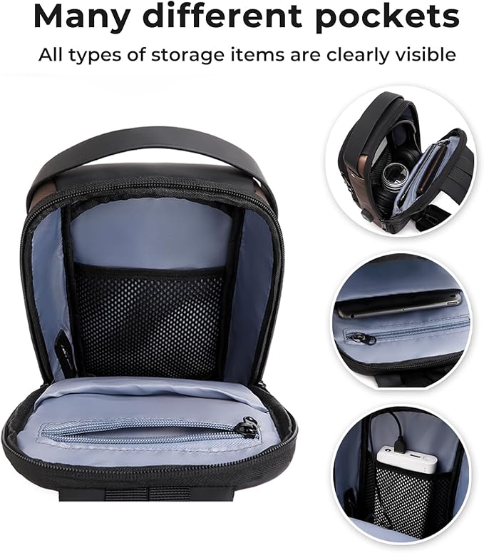 Rcrirth Sling Bag For Women | Anti Theft Crossbody Bags For Women & Men - Travel Hiking Purse Chest Bag Daypack – Black