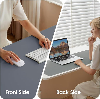 Leather Desk Pad Protector 31.5x15.7inch Non-Slip Large Gaming Mouse Pad Waterproof Desk Writing Pad Desk Blotter Laptop and Keyboard Mat for Office and Home(Royal Blue)