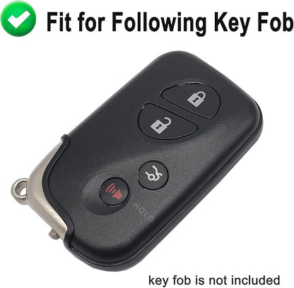 Key Fob Cover Case Fit for 2005-2018 Lexus ES350 GS300 GS350 GS430 GS450h ISC IS250 IS350 LS460 LS600h Keyless Entry Remote Case Holder ABS Carbon Fiber Pattern (Black)
