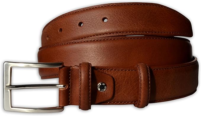 Mens Plain Smooth Italian Dress Leather Belt
