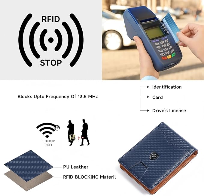 Money Clip Wallet for Men Slim Bifold Credit Card Holder Wallet Minimalist RFID Blocking Front Pocket Wallet