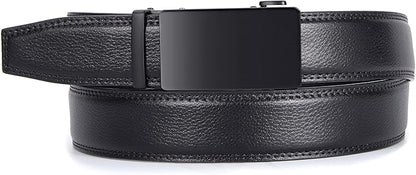 VATAN Men's Belt Leather Ratchet Belt for Men Dress Casual Every Day with Adjustable Buckle, Trim to Fit