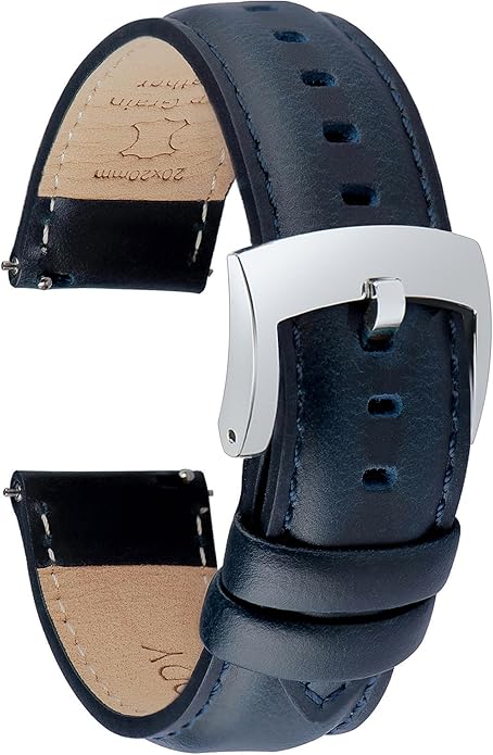 OTTOODY Leather Watch Bands Quick Release, Elegant Top Grain Leather Watch Straps for Men & Women, Choice of Color & Width - 18mm, 19mm, 20mm, 21mm or 22mm Wristbands Bracelet for Watch & Smartwatch