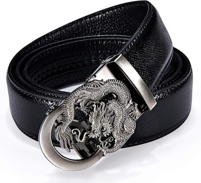 Dubulle Men's Ratchet Belt Gold/Black/Red/Green/Blue/White Automatic Buckle Business Casual Belt Gift - Adjustable Fit