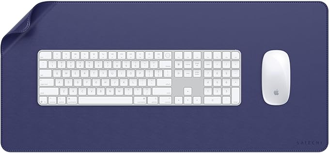 Satechi Vegan Leather Desk Mat, Large Mouse Pad Scratch and Water Resistant, Easy to Clean, Desk Pad for Office and Home, 26.8” x 12.4” x 0.1” - Future Dusk