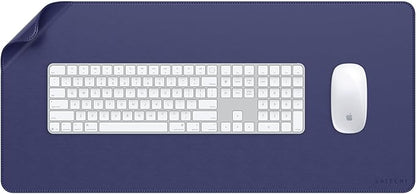 Satechi Vegan Leather Desk Mat, Large Mouse Pad Scratch and Water Resistant, Easy to Clean, Desk Pad for Office and Home, 26.8” x 12.4” x 0.1” - Future Dusk