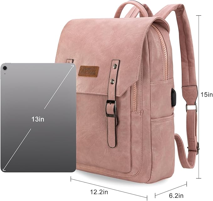 Montana West Wrangler Laptop Backpack with USB Charging Port, Vintage Travel Work College Bookbag for Women Men