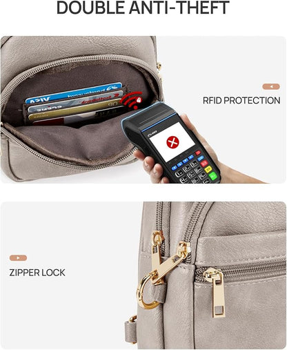 CHOLISS Anti Theft Small Sling Bag for Women and Men RFID Leather Crossbody Bags Fanny Pack Chest Bag Travel Purse Daypacks