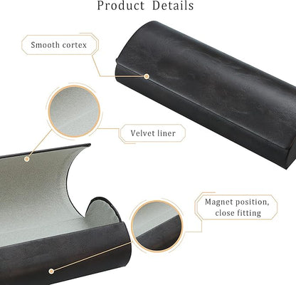 LifeArt Eyeglass Case Hard Shell, Portable Sunglass Case for Women and Men, fashionable PU Leather Eyeglass Case, Lightweight