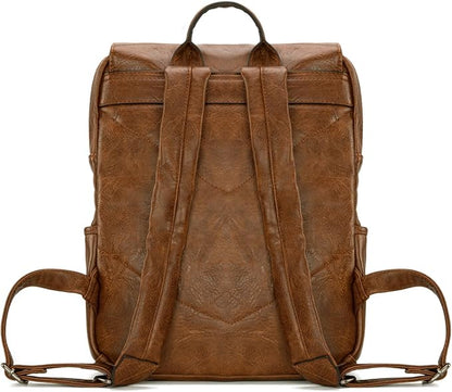 Montana West Wrangler Laptop Backpack with USB Charging Port, Vintage Travel Work College Bookbag for Women Men