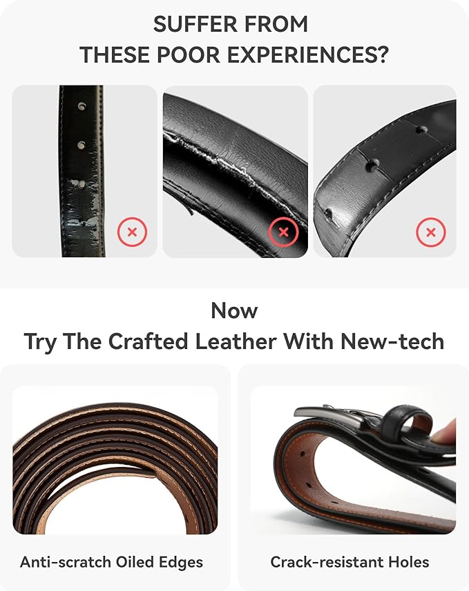 CHAOREN Mens Belts Leather Gift for Men - Ideal Match for Mens Dress Shoes