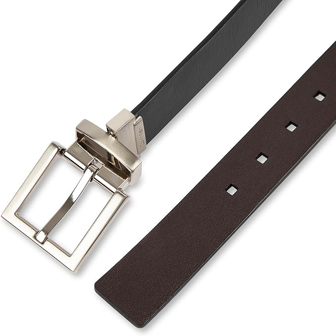 Calvin Klein Men’s Reversible Leather Belt - 2‑in‑1 Versatile Modern Style