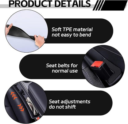 2PCS Car Seat Gap Filler Organizer, Multifunctional Seat Gap Storage Box for Phone Key, Stop Things from Dropping Between Seat and Console, Universal Interior Car Accessories (Dark Brown)
